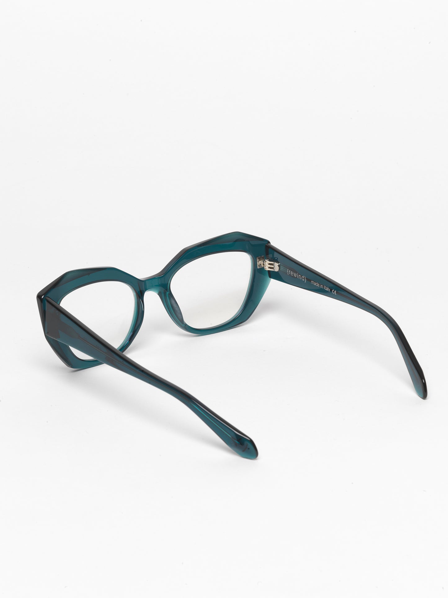 Countdown women's eyeglasses by Rewind Eyewear, petrol green transparent  acetate frame