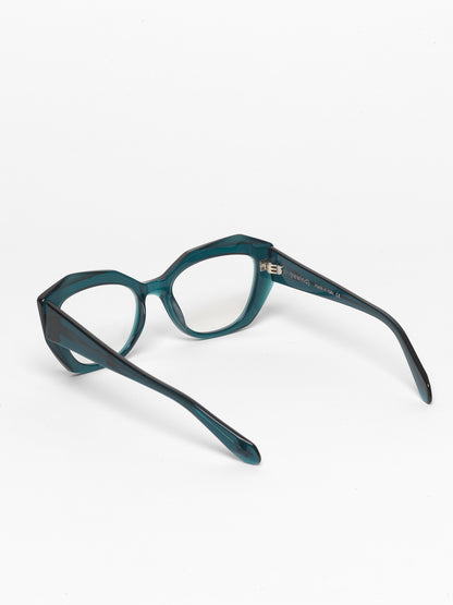 Countdown women's eyeglasses by Rewind Eyewear, petrol green transparent  acetate frame