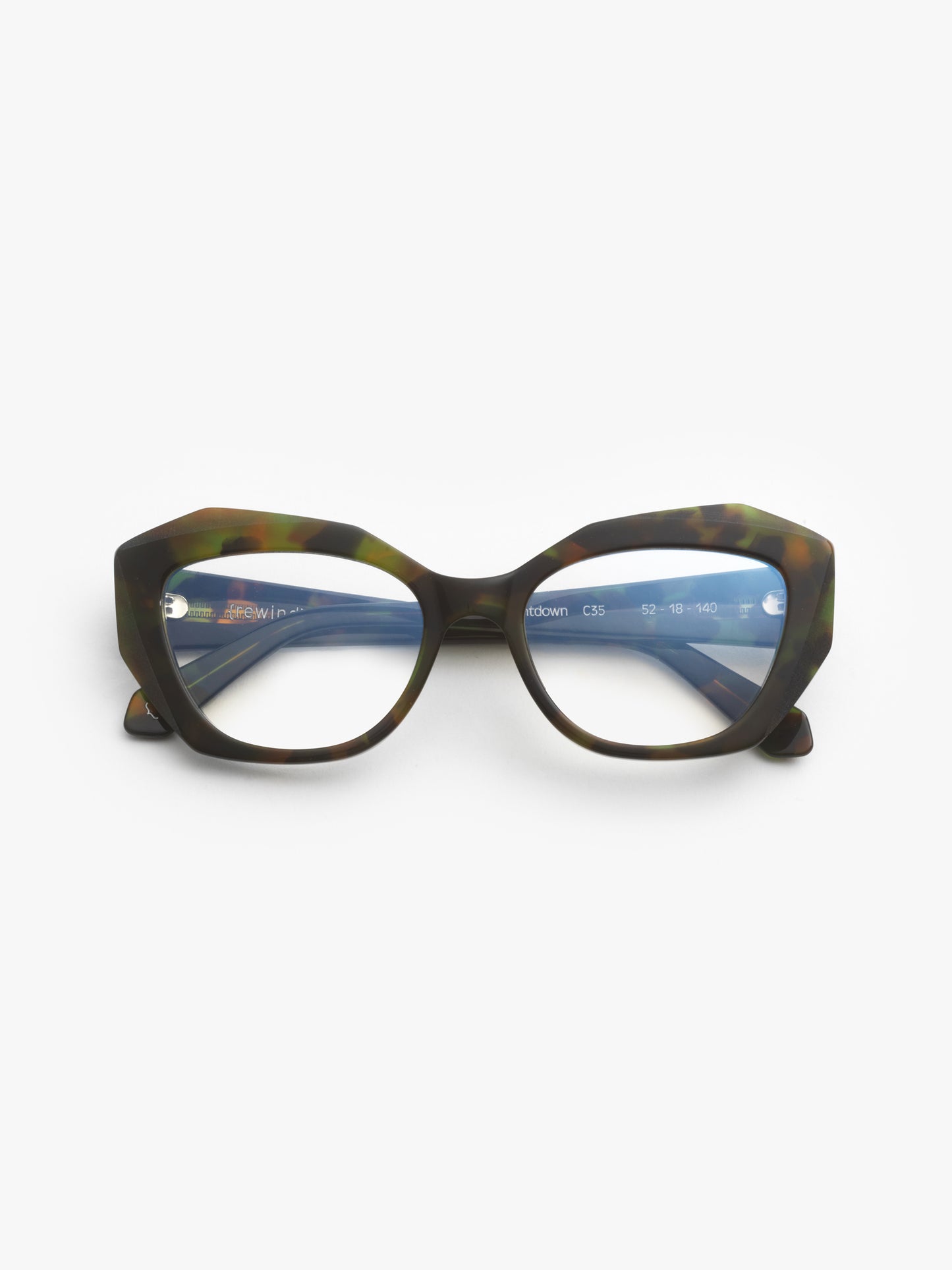 Countdown women's eyeglasses by Rewind Eyewear, colorful camouflage tortoise acetate frame