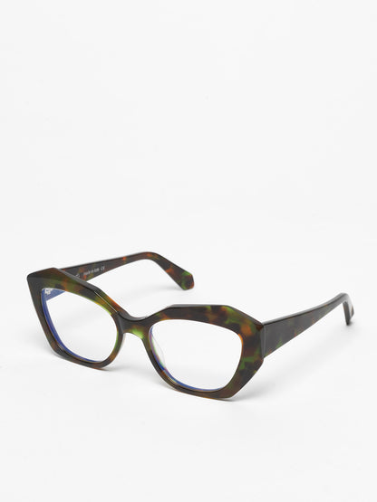 Countdown women's eyeglasses by Rewind Eyewear, colorful camouflage tortoise acetate frame