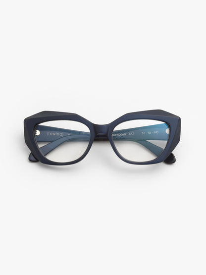 Countdown women's eyeglasses by Rewind Eyewear, pearl blue acetate frame