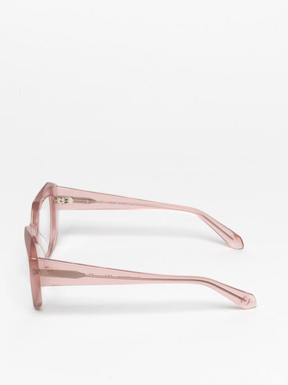 Countdown women's eyeglasses by Rewind Eyewear, light opal pink acetate frame