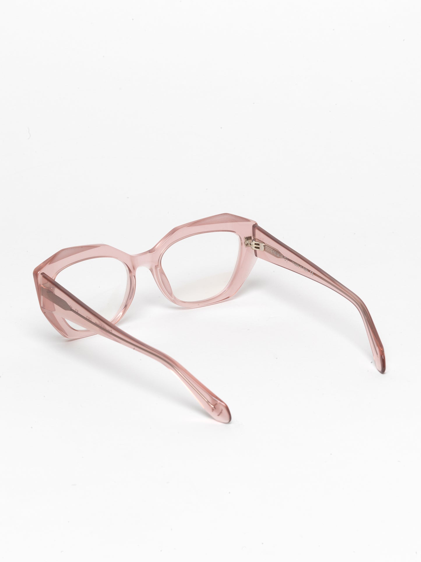 Countdown women's eyeglasses by Rewind Eyewear, light opal pink acetate frame