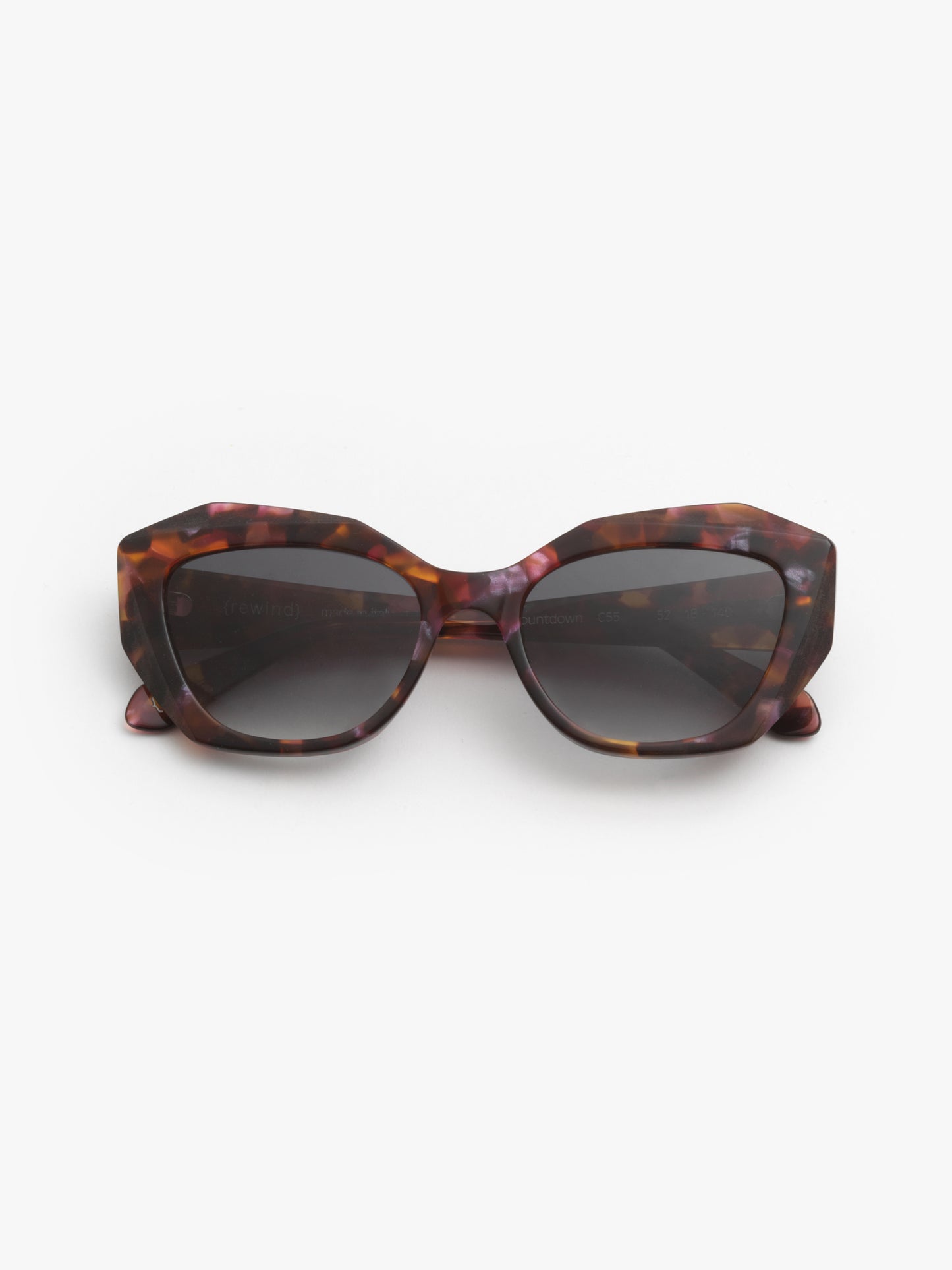 Countdown women's sunglasses by Rewind Eyewear, brown and pink tortoise acetate  