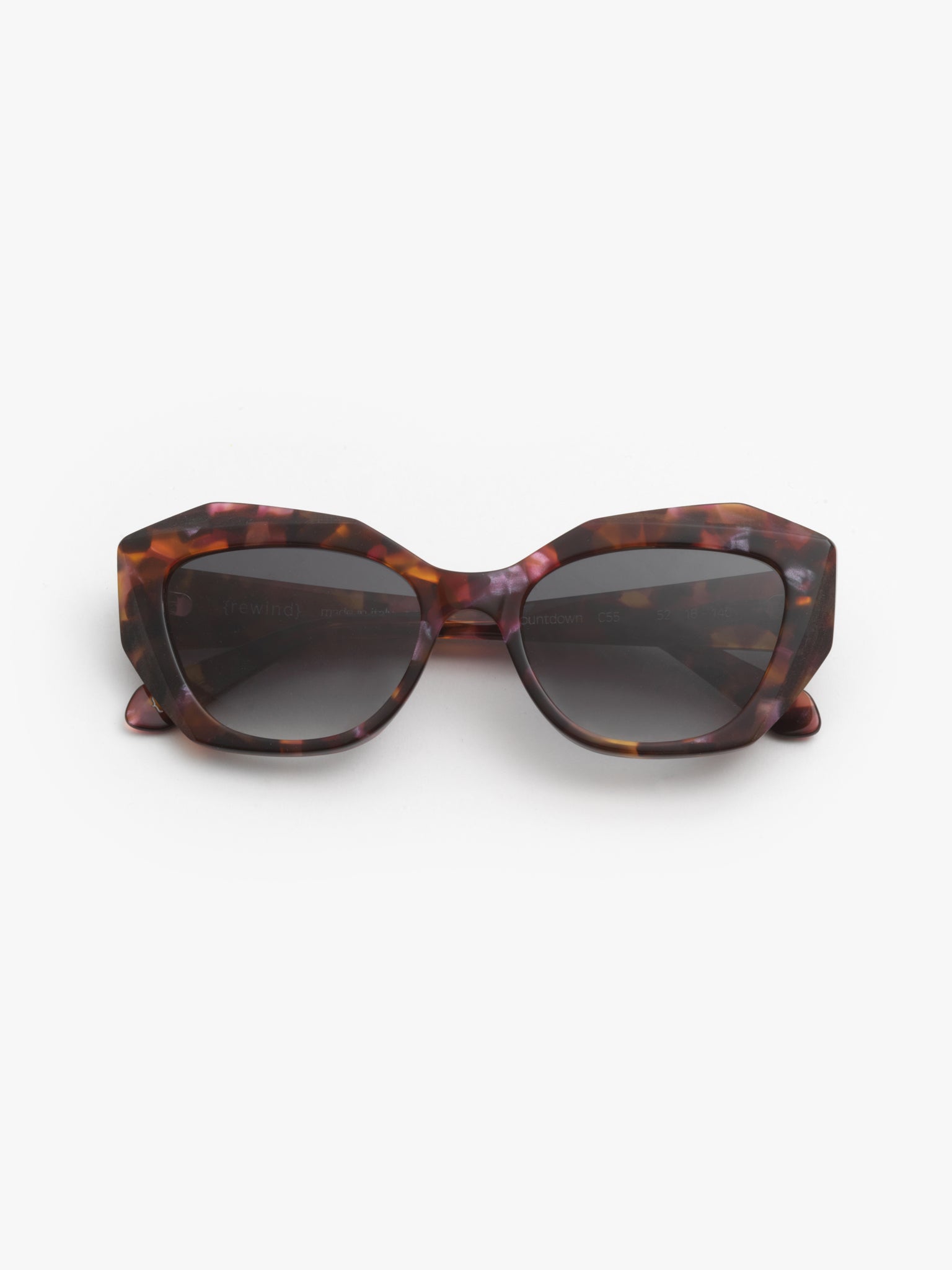 Countdown women's sunglasses by Rewind Eyewear, brown and pink tortoise acetate  