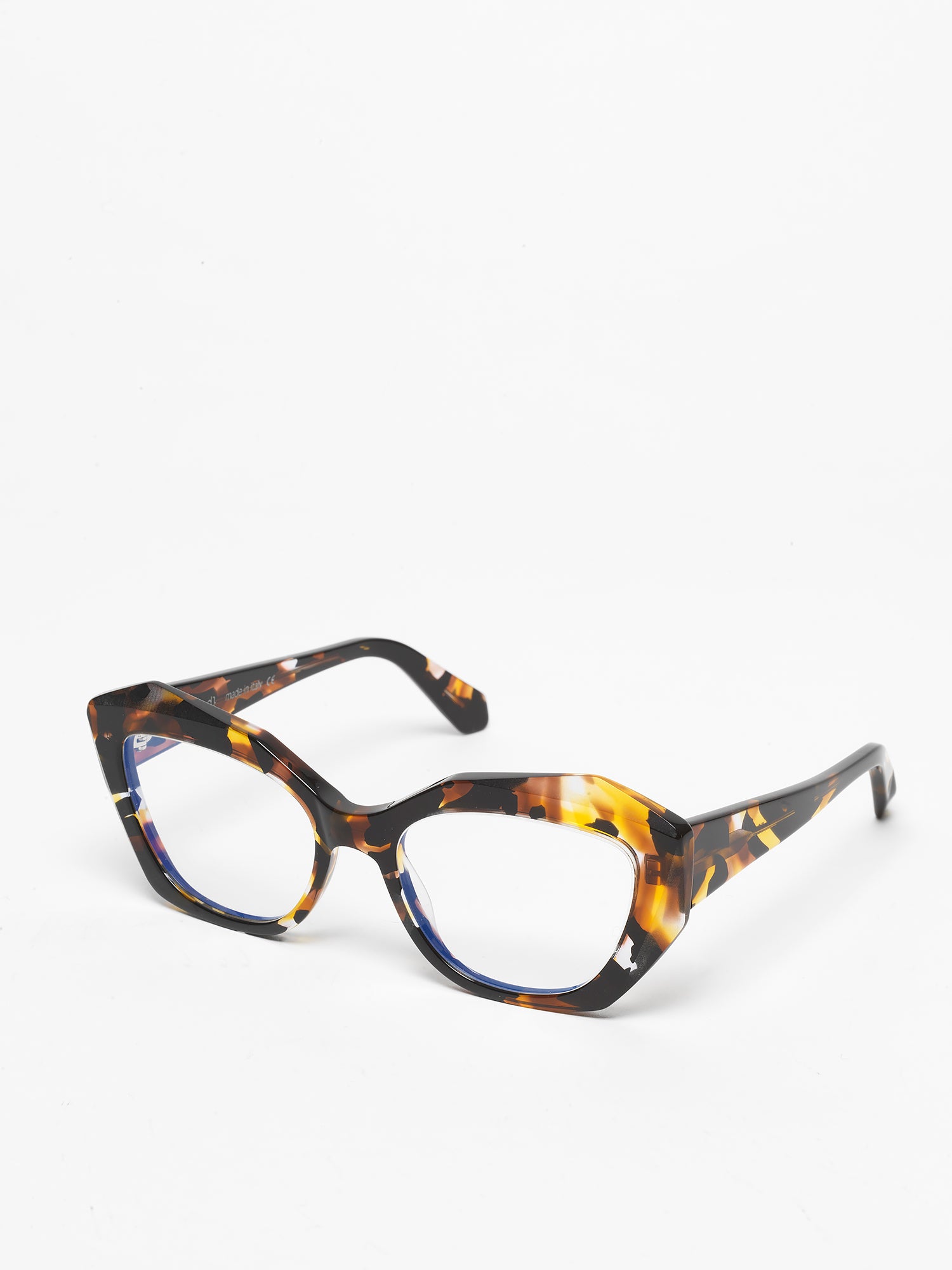 Countdown women's eyeglasses by Rewind Eyewear, colorful black and yellow acetate frame