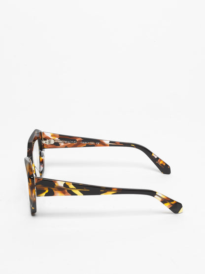 Countdown women's eyeglasses by Rewind Eyewear, colorful black and yellow acetate frame