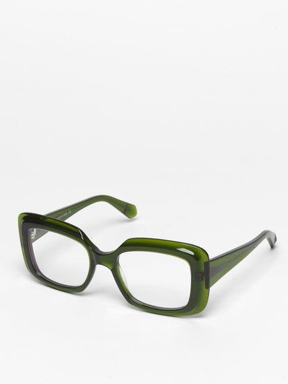 Deja-Vu unisex eyeglasses by Rewind Eyewear, green transparent acetate frame