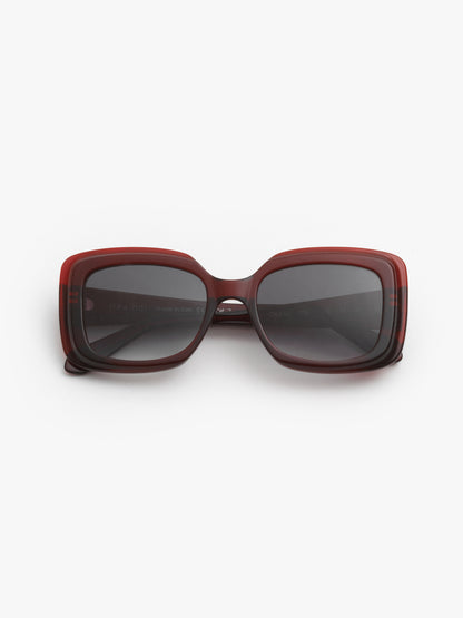 Deja-Vu unisex sunglasses by Rewind Eyewear,  dark red transparent acetate frame