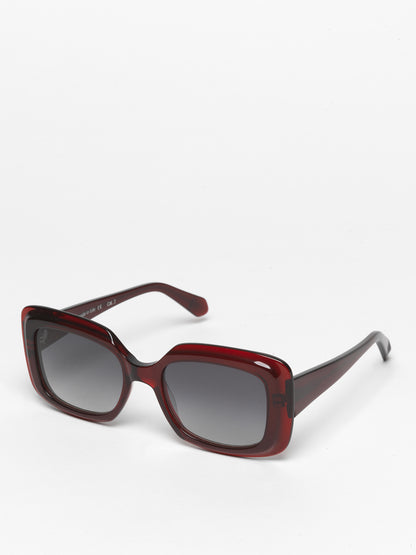 Deja-Vu unisex sunglasses by Rewind Eyewear,  dark red transparent acetate frame