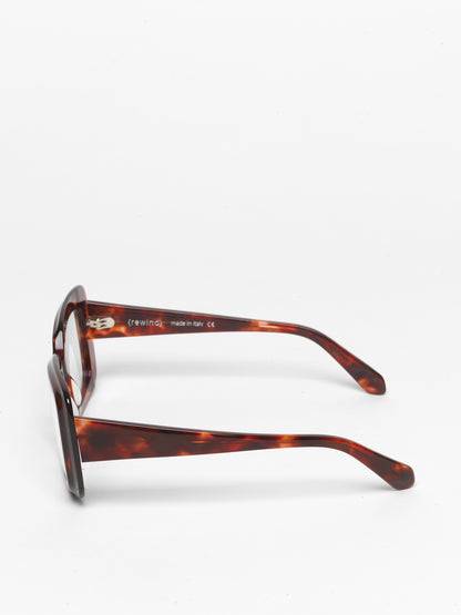 Deja-Vu unisex eyeglasses by Rewind Eyewear, red tortoise acetate frame
