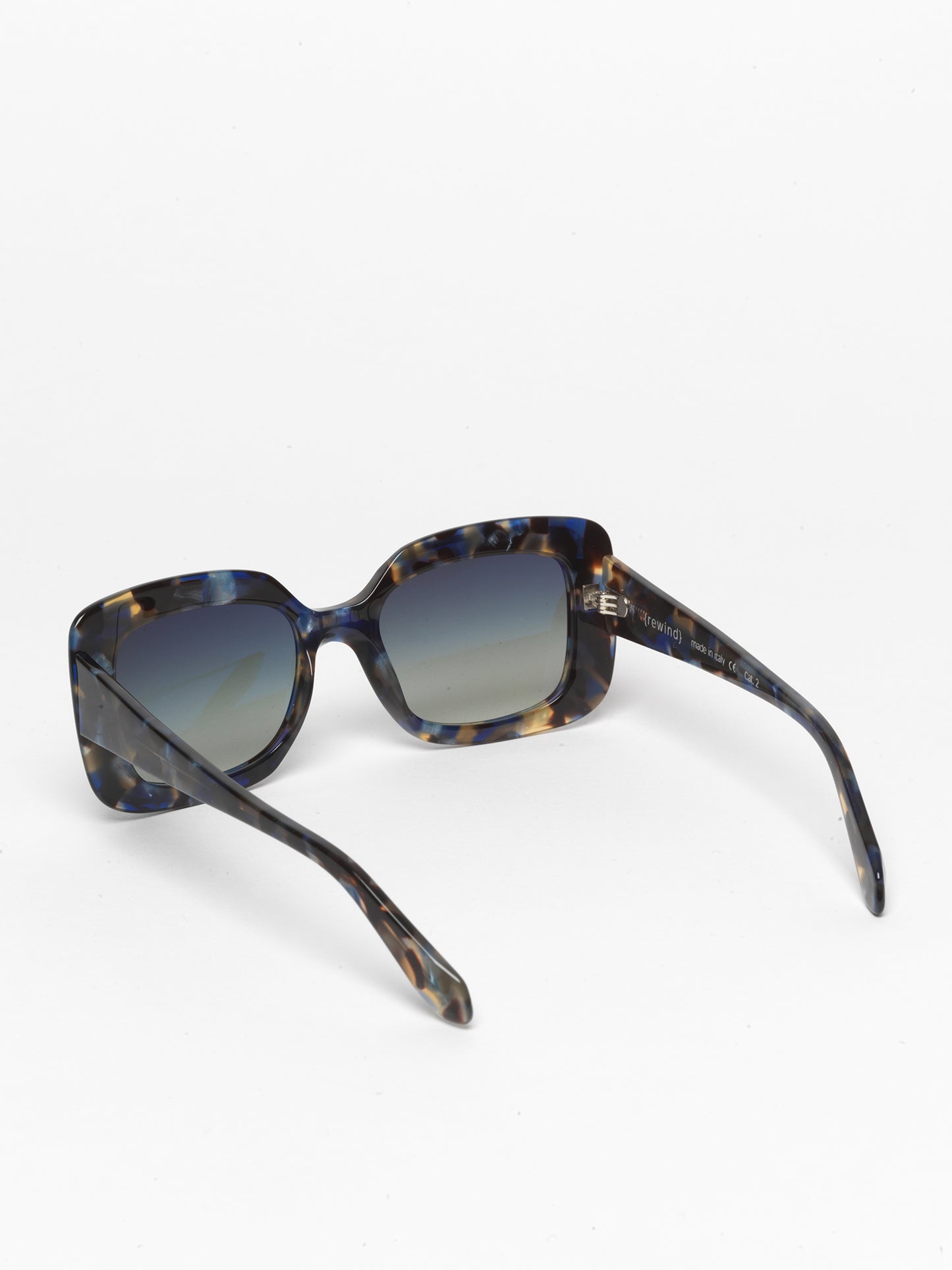 Deja-Vu unisex sunglasses by Rewind Eyewear,  dark black and blue tortoise acetate frame