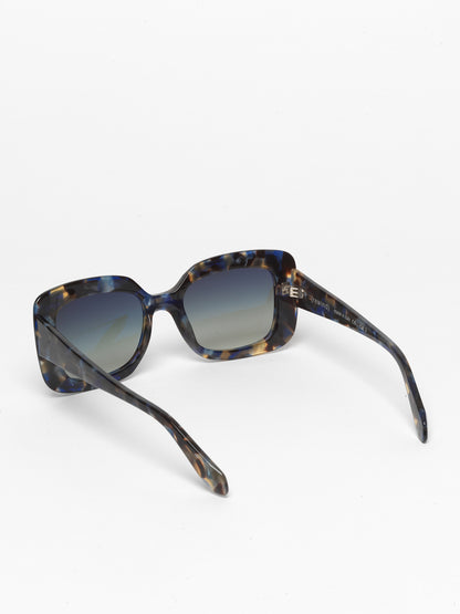 Deja-Vu unisex sunglasses by Rewind Eyewear,  dark black and blue tortoise acetate frame