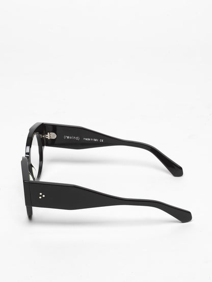 Double Life unisex eyeglasses by Rewind Eyewear, black acetate frame
