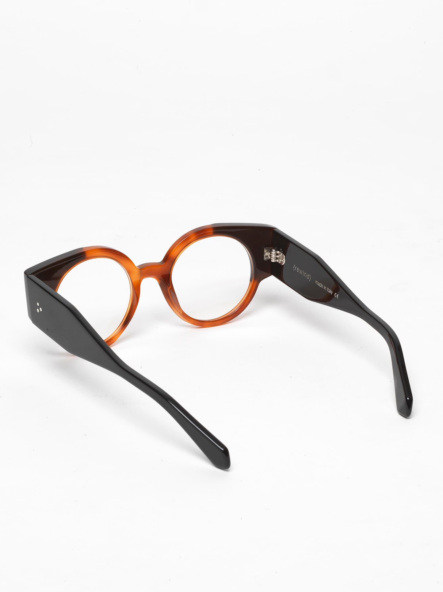 Double Life unisex eyeglasses by Rewind Eyewear, tortoise with black top acetate frame