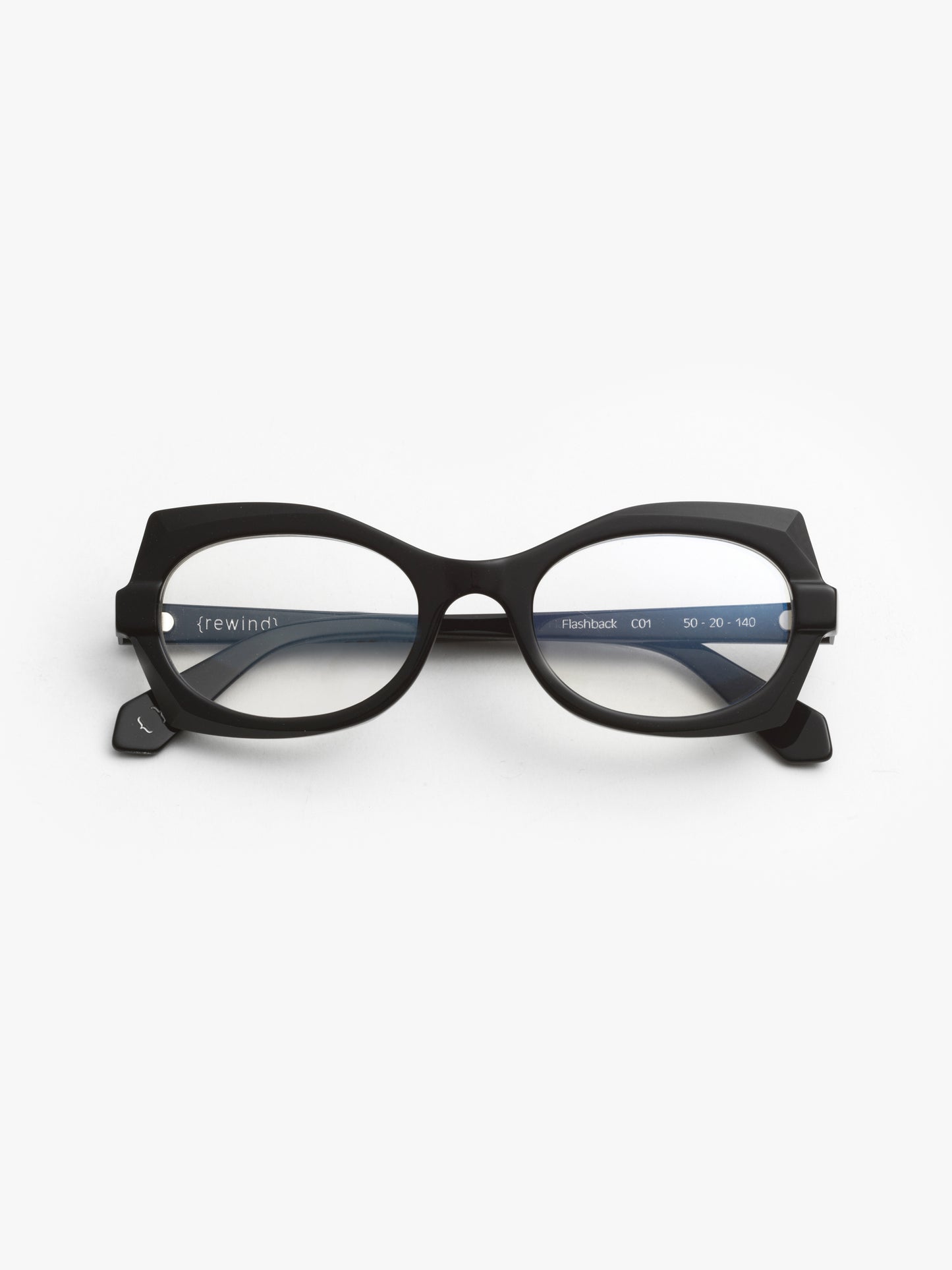 Flashback women's eyeglasses by Rewind Eyewear, black acetate frame