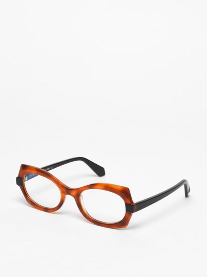 Flashback women's eyeglasses by Rewind Eyewear, tortoise with black top acetate frame