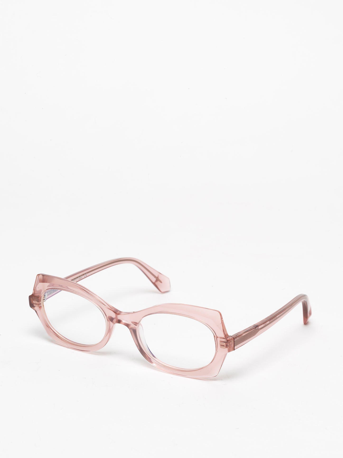 Flashback women's eyeglasses by Rewind Eyewear, opal light pink acetate frame