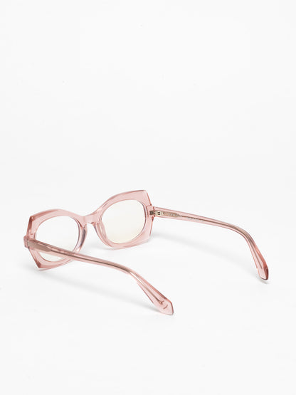 Flashback women's eyeglasses by Rewind Eyewear, opal light pink acetate frame
