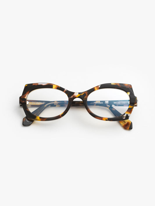 Flashback women's eyeglasses by Rewind Eyewear, colorful black and yellow acetate frame