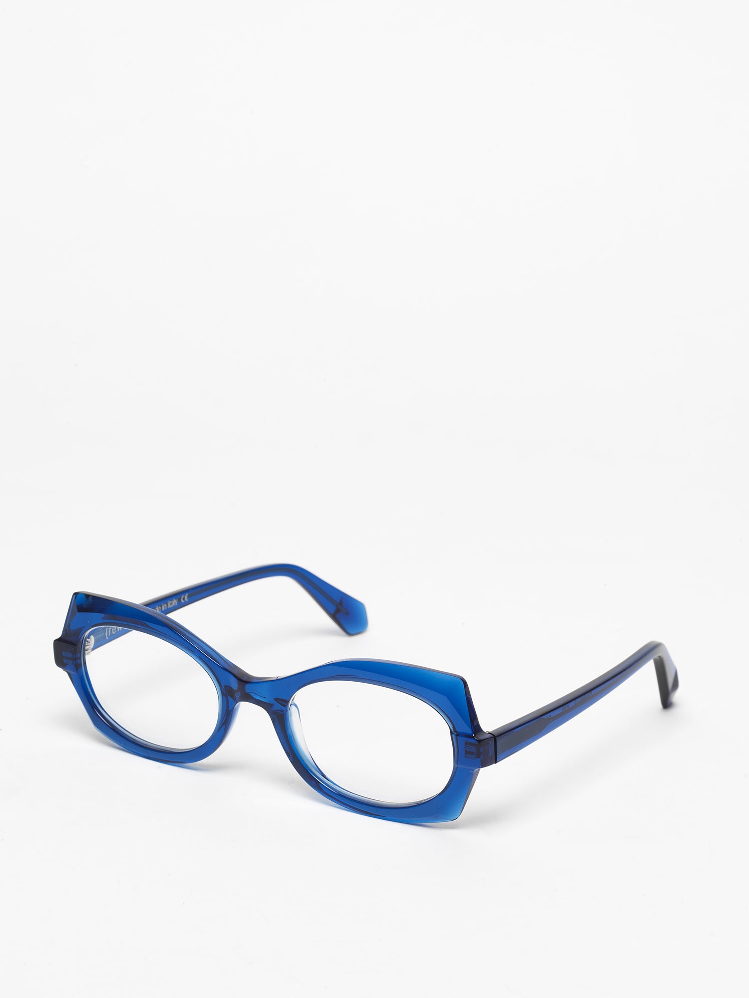 Flashback women's eyeglasses by Rewind Eyewear, blue transparent acetate frame