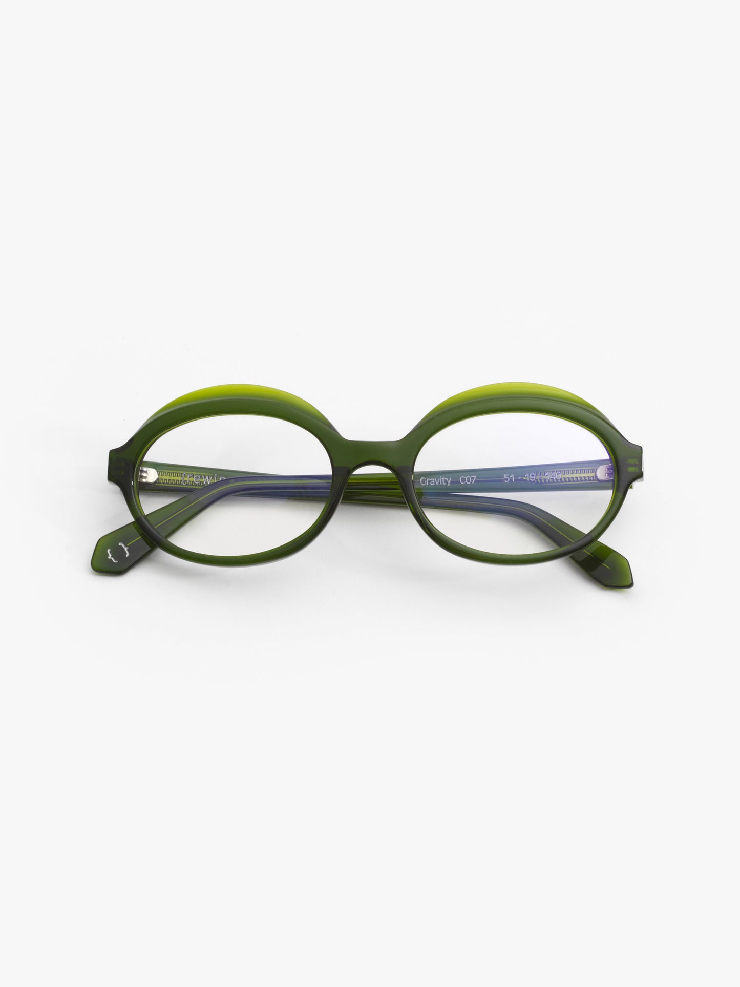 Gravity women's eyeglasses by Rewind Eyewear, green transparent acetate frame

