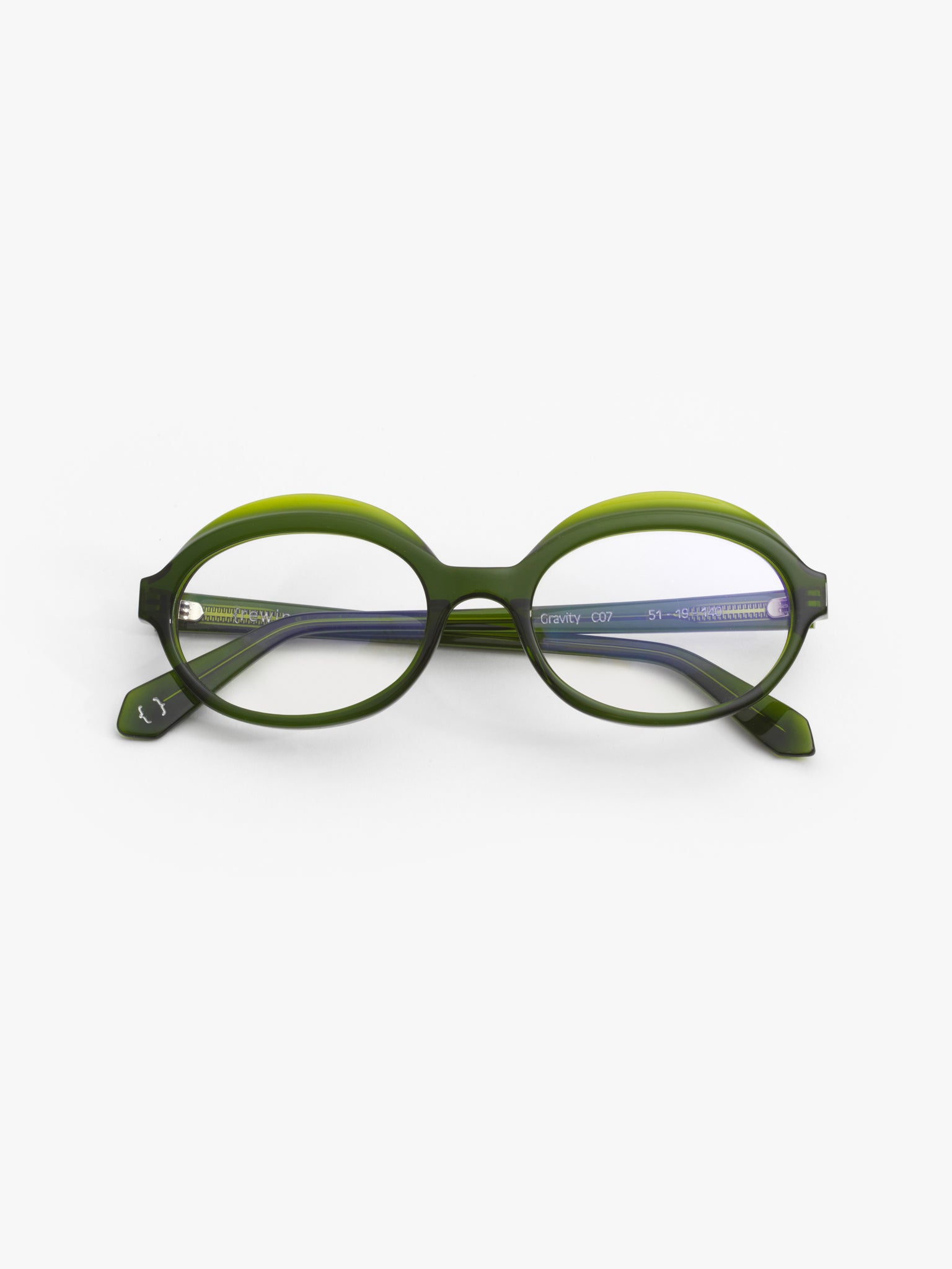Gravity women's eyeglasses by Rewind Eyewear, green transparent acetate frame

