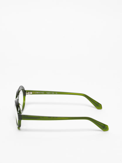 Gravity women's eyeglasses by Rewind Eyewear, green transparent acetate frame