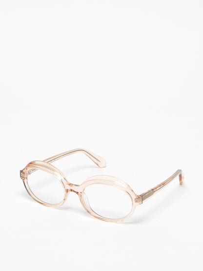 Gravity women's eyeglasses by Rewind Eyewear, light pink transparent acetate frame