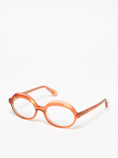 Gravity women's eyeglasses by Rewind Eyewear, orange transparent acetate frame