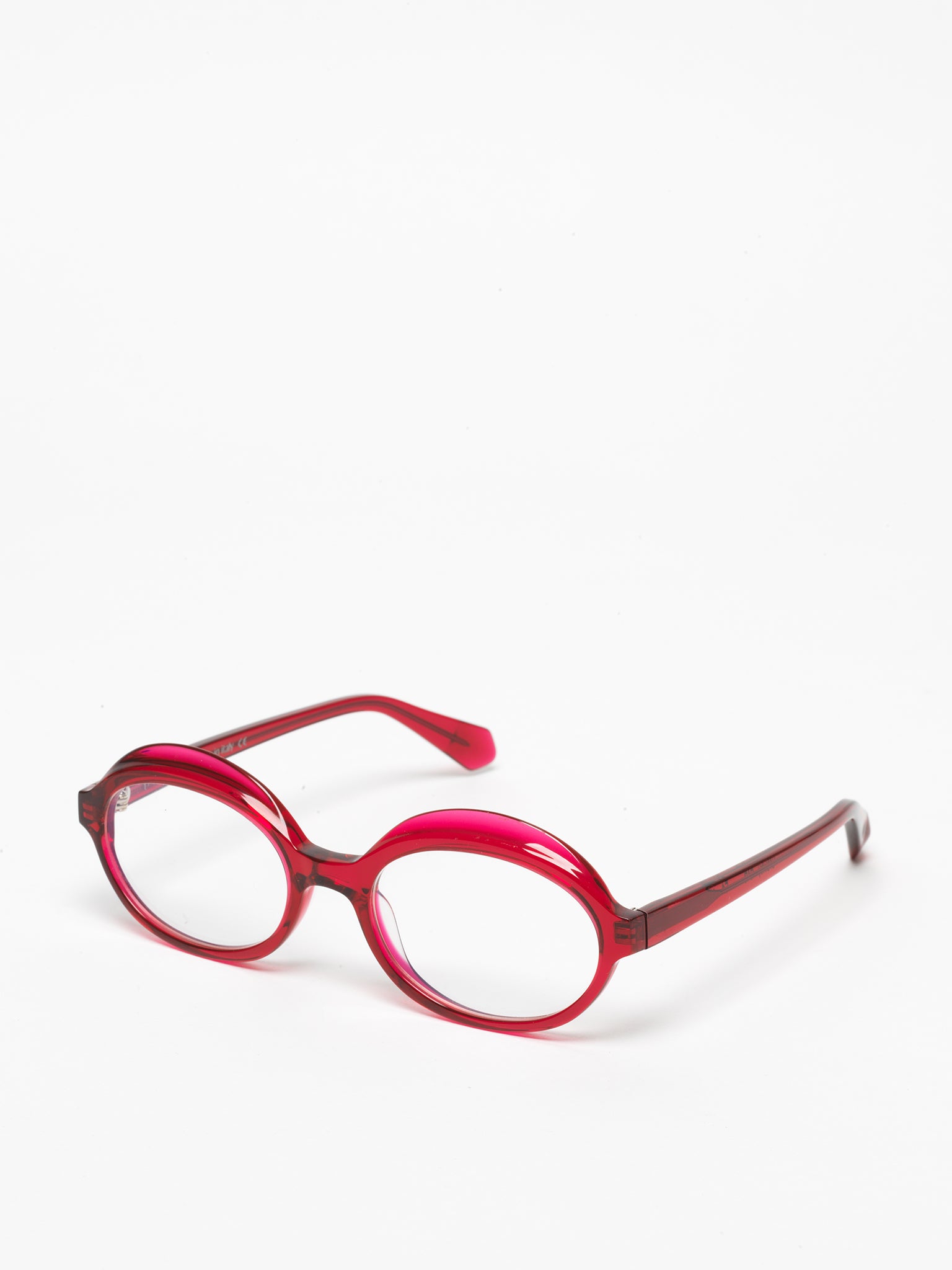 Gravity women's eyeglasses by Rewind Eyewear, cherry red transparent acetate frame