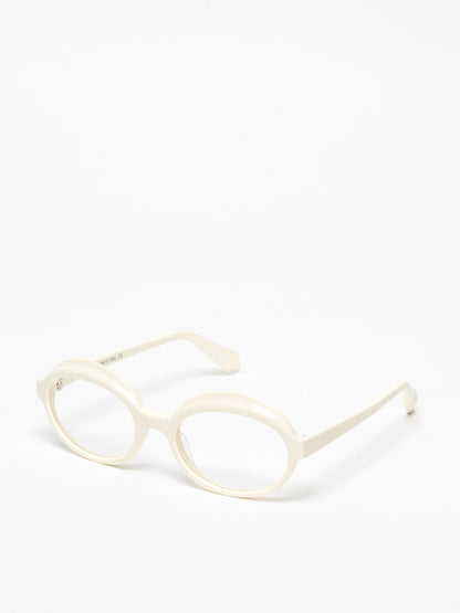 Gravity women's eyeglasses by Rewind Eyewear, butter white pastel acetate frame