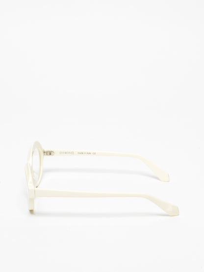 Gravity women's eyeglasses by Rewind Eyewear, butter white pastel acetate frame