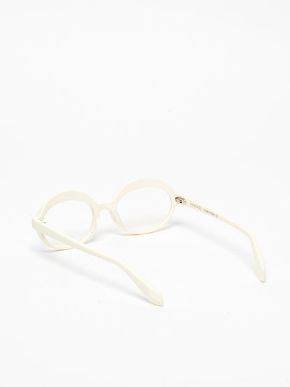 Gravity women's eyeglasses by Rewind Eyewear, butter white pastel acetate frame