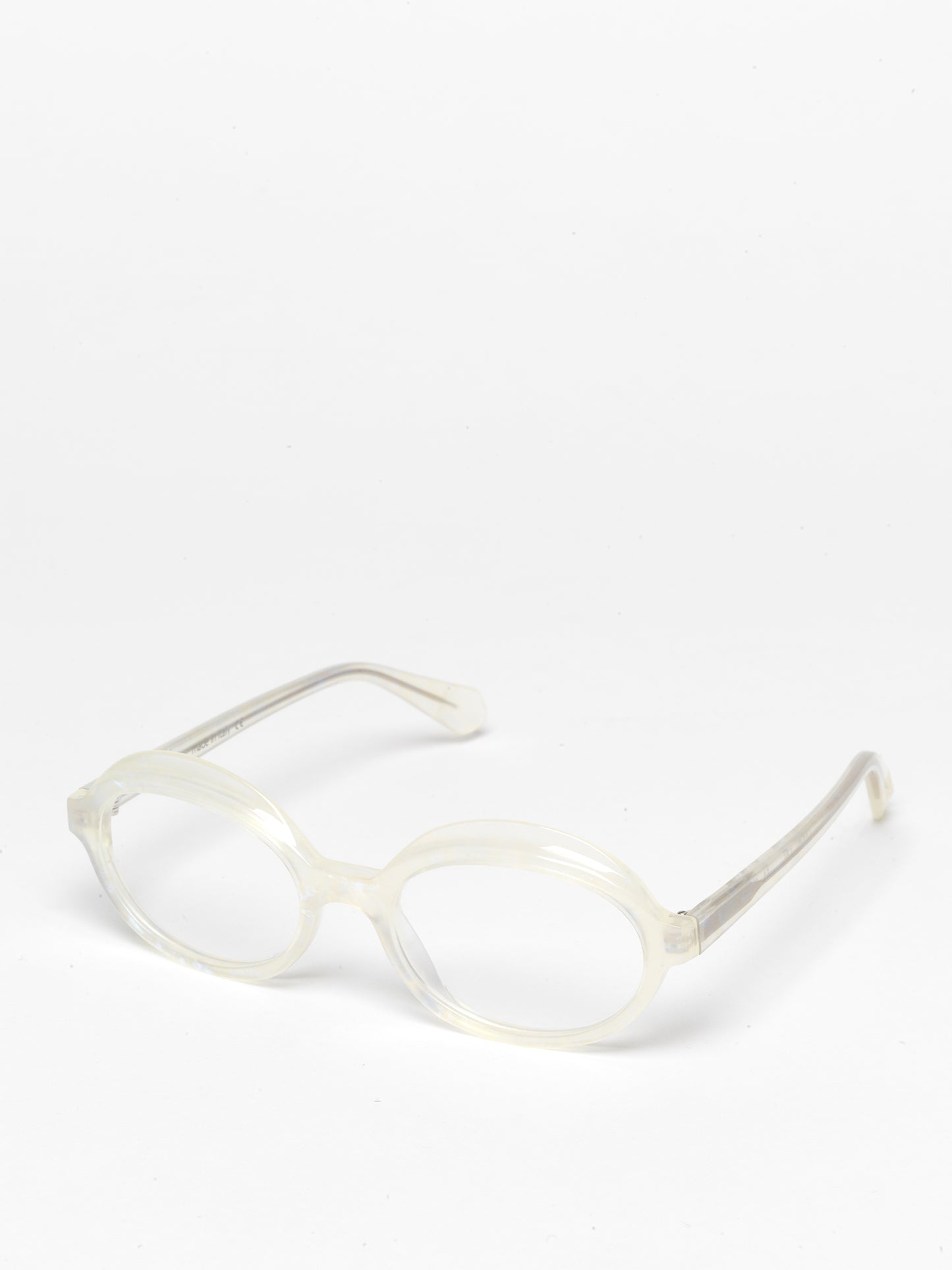 Gravity women's eyeglasses by Rewind Eyewear, opalescent pearl white acetate frame