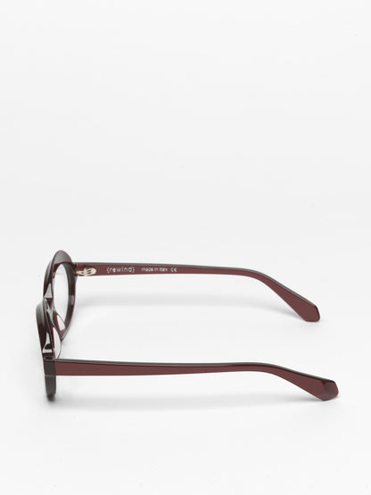 Gravity women's eyeglasses by Rewind Eyewear, pearl marsala red acetate frame
