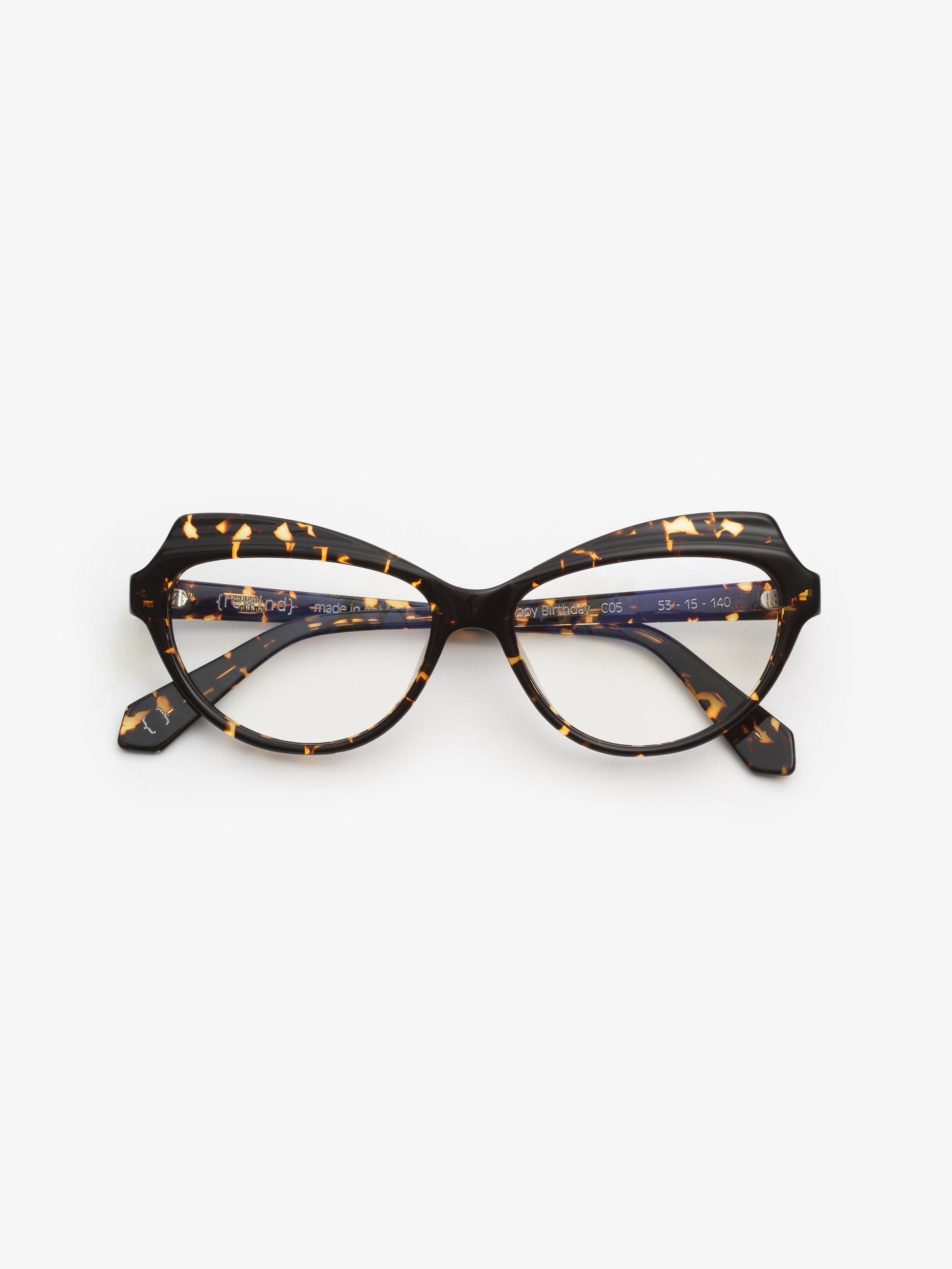 Happy Birthday women's eyeglasses by Rewind Eyewear, dark spotted tortoise acetate frame
