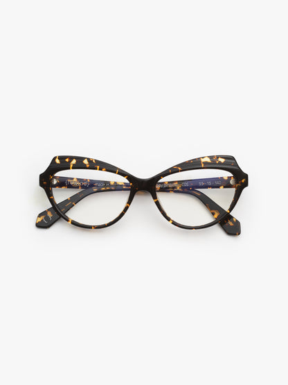 Happy Birthday women's eyeglasses by Rewind Eyewear, dark spotted tortoise acetate frame
