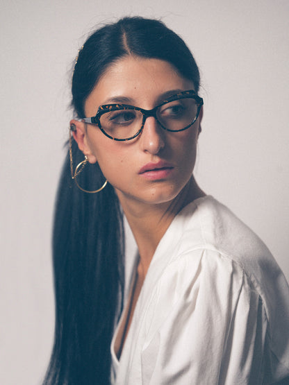 Happy Birthday women's eyeglasses by Rewind Eyewear, dark spotted tortoise acetate frame