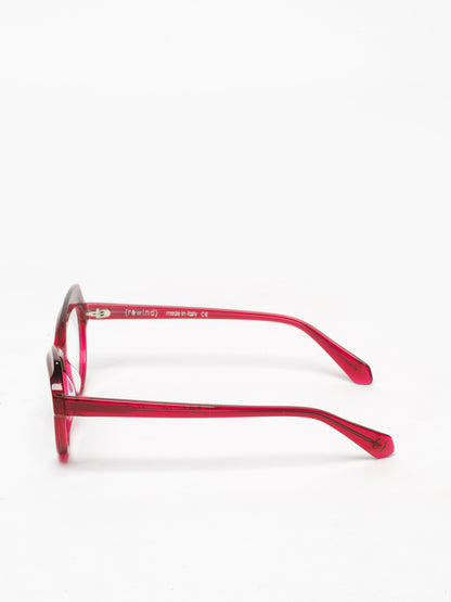 Happy Birthday women's eyeglasses by Rewind Eyewear, cherry red transparent acetate frame

