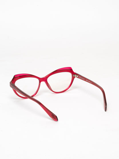Happy Birthday women's eyeglasses by Rewind Eyewear, cherry red transparent acetate frame
