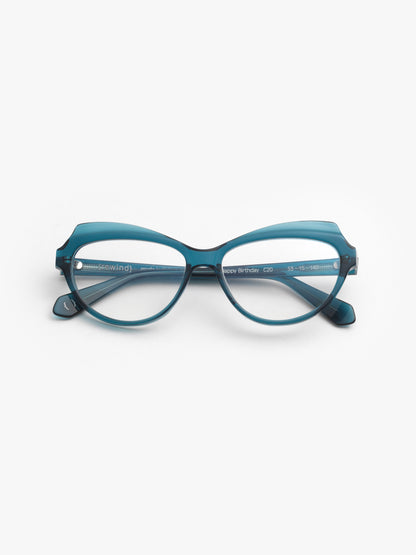 Happy Birthday women's eyeglasses by Rewind Eyewear, navy blue transparent acetate frame
