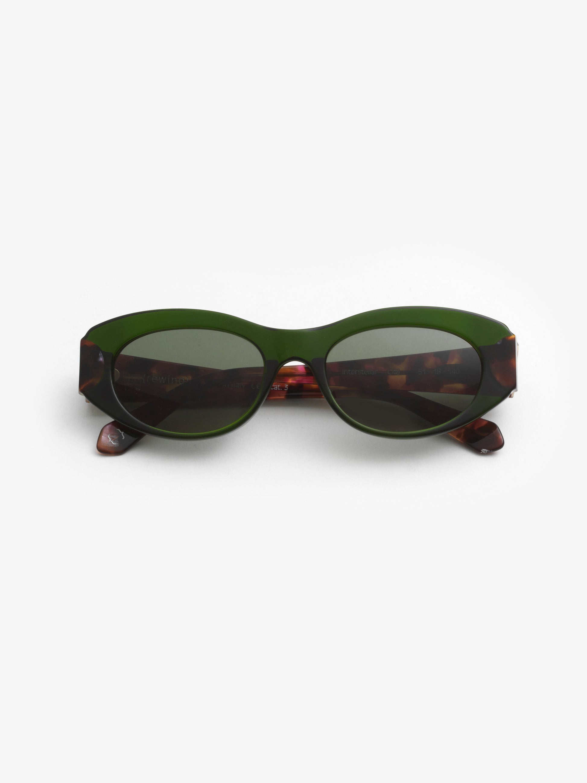 Interstellar unisex sunglasses by Rewind Eyewear, green transparent acetate frame