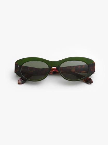 Interstellar unisex sunglasses by Rewind Eyewear, green transparent acetate frame