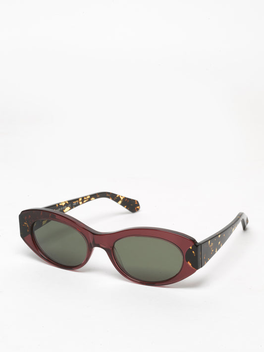 Interstellar unisex sunglasses by Rewind Eyewear, red marsala transparent acetate frame
