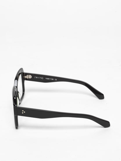 Looper unisex eyeglasses by Rewind Eyewear, black acetate frame
