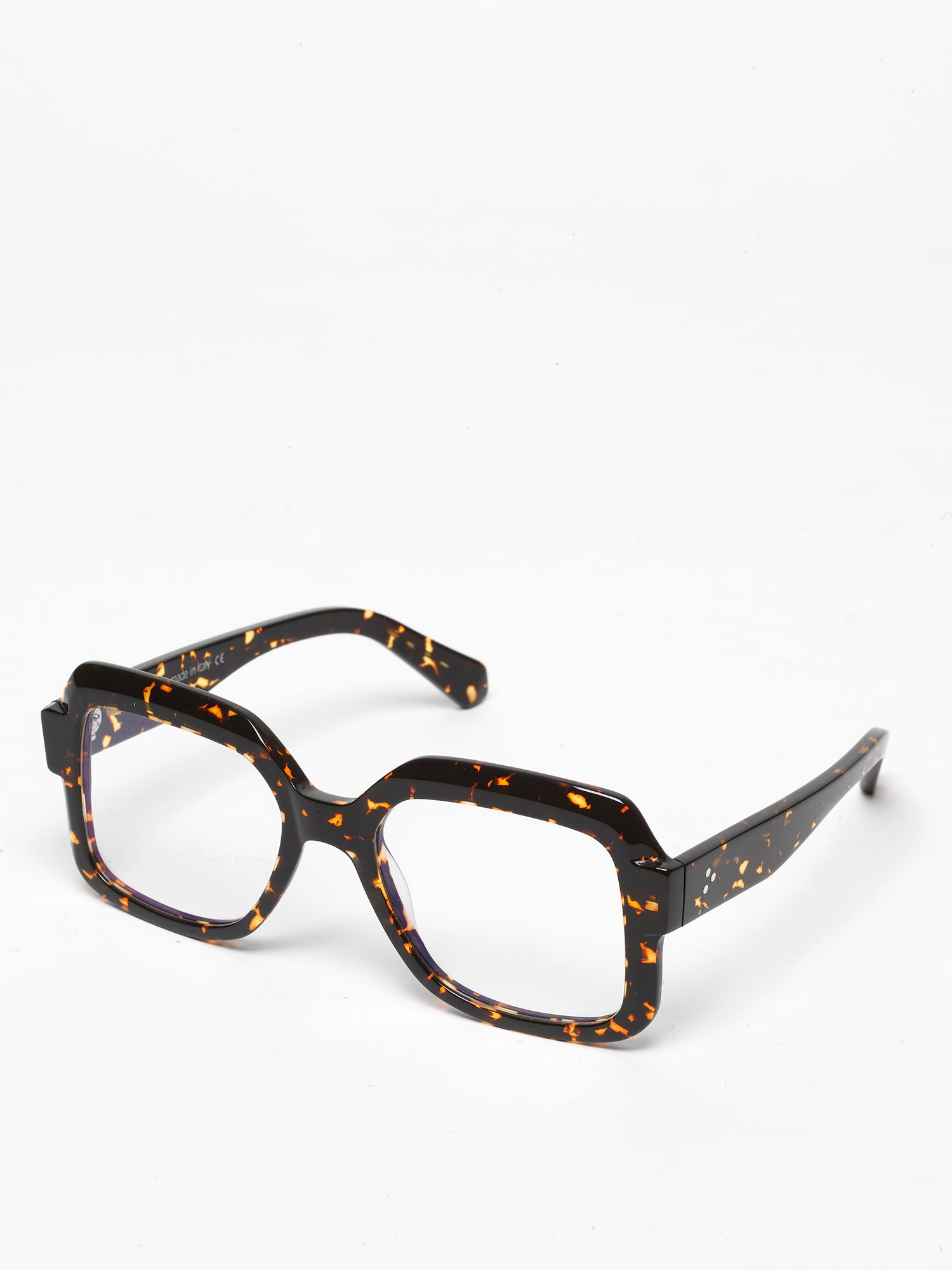 Looper unisex eyeglasses by Rewind Eyewear, dark spotted tortoise acetate frame