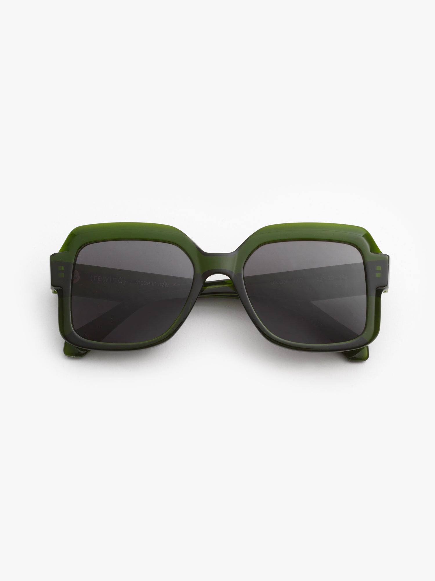 Looper unisex sunglasses by Rewind Eyewear, green transparent acetate frame