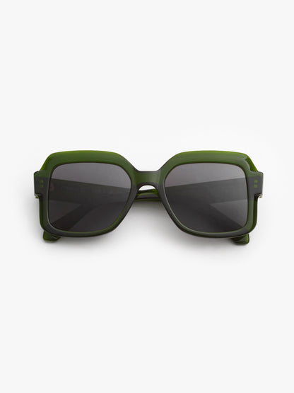 Looper unisex sunglasses by Rewind Eyewear, green transparent acetate frame