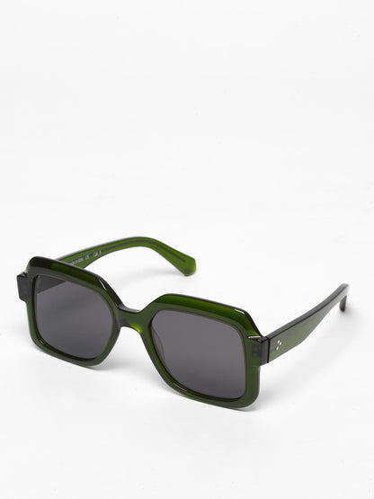 Looper unisex sunglasses by Rewind Eyewear, green transparent acetate frame